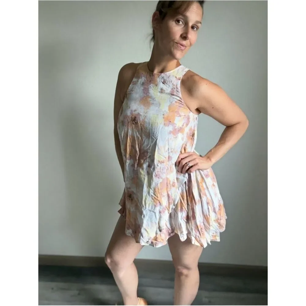 Urban Outfitters Watercolor Swingy Tank Dress XS Trapeze Flowy Feminine